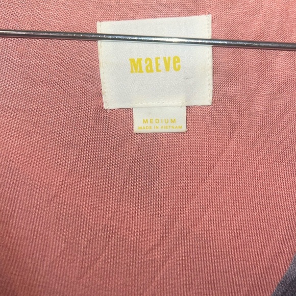 Anthropologie Maeve Chevron Patterned Maxi Dress 3/4 Sleeve size Medium - Picture 3 of 5